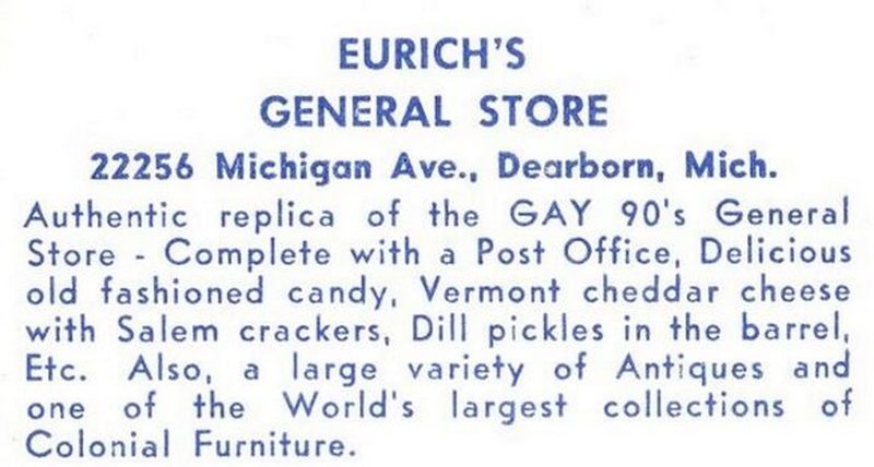 Eurichs General Store - Vintage Postcard